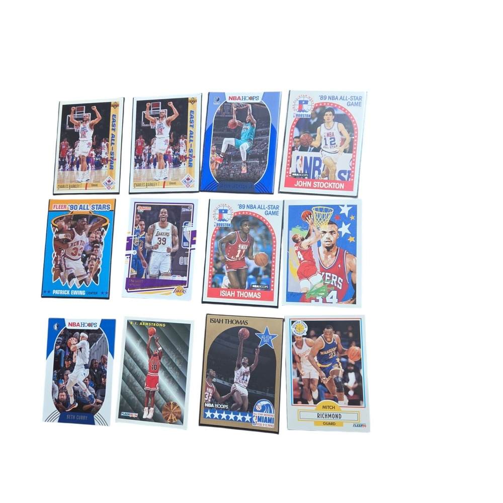 NBA Basketball Card Lot Charles Barkley Isiah Thomas John Stockton Fleer Hoops